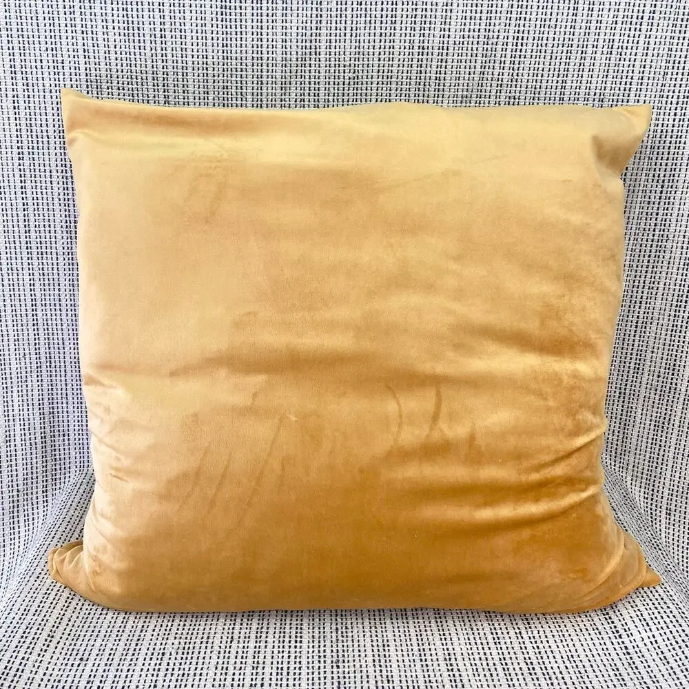 Cloud9 Designs Noah Velvet Pillow Gold Throw Decor No Insert 22 x 22 Square Sham